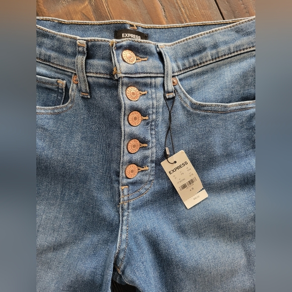 NEW NWT EXPRESS Skinny Midrise Classic Blue Women's Jeans:4R - Picture 2 of 4